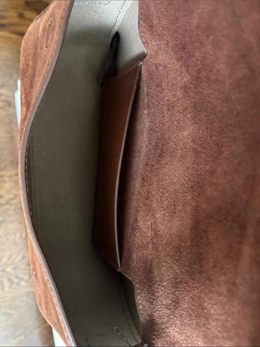 Madewell Brown Suede Gold Stud Crossbody Bag - Picture 6 of 7